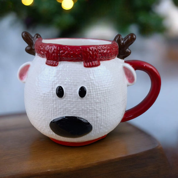 Charming Christmas Elk Ceramic Mug