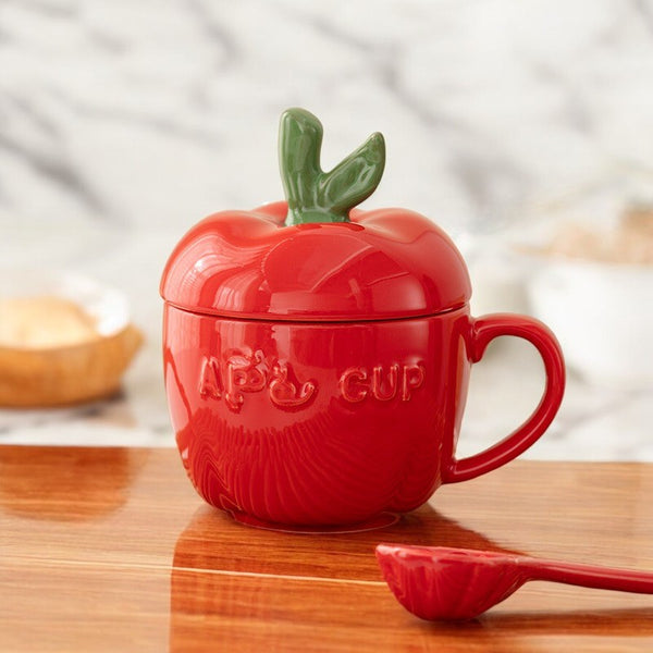 Decorative Hand-Painted Apple Mug