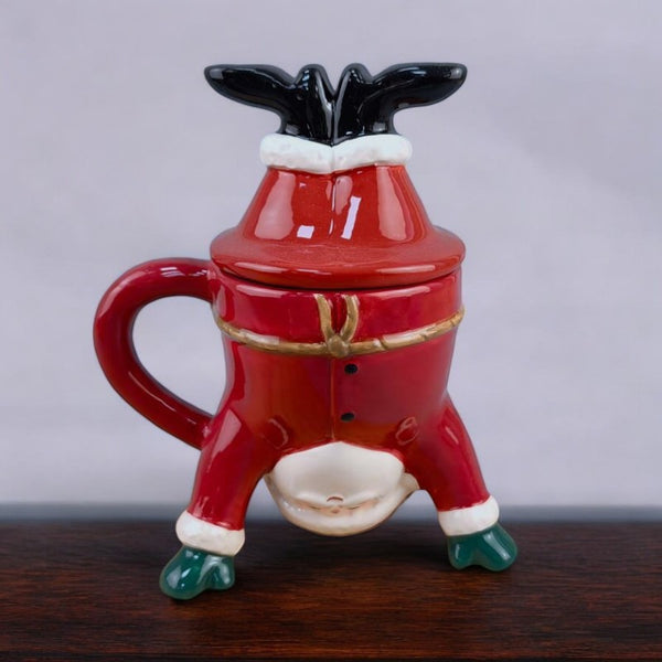 Charming Upside Down Santa Ceramic Mug